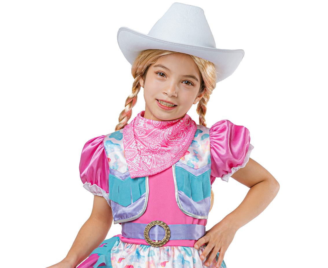 Role play-set for kids Elegant Cowgirl (dress, belt, hat, scarf), size 110/120 cm